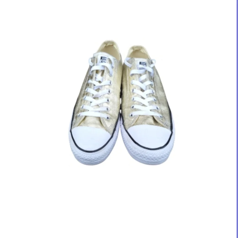 Converse All Star Chuck Taylor Metallic Gold White Sneaker Shoe Men 11 Women 13 - Picture 6 of 12